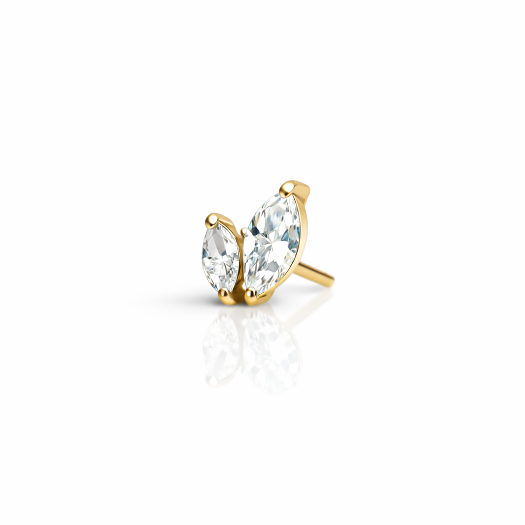 Double Marquise stud