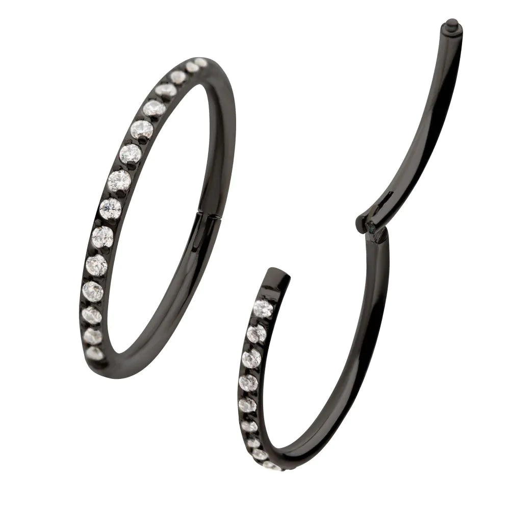 Black Endless CZ Hoop