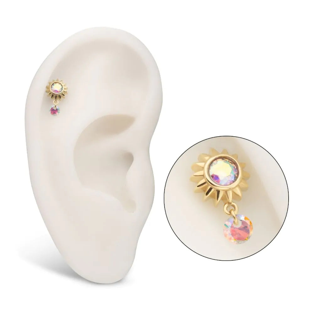 14k gold Gem Sunburst 3.5mm