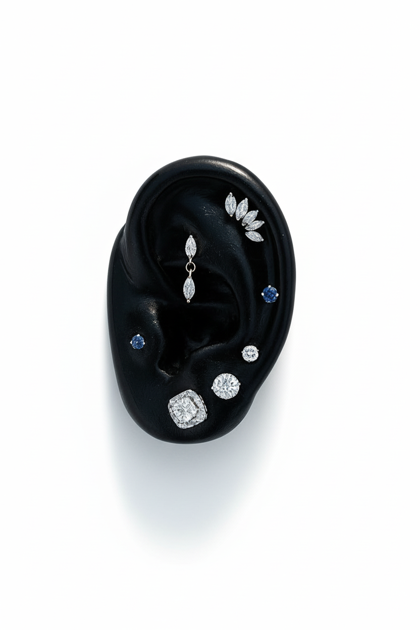 Titanium Sapphire stud 2.5mm