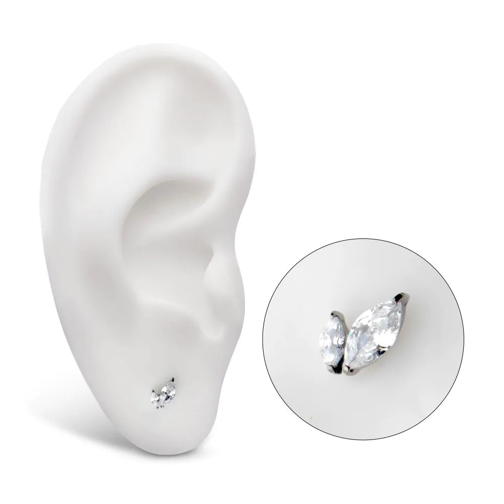 Double Marquise stud