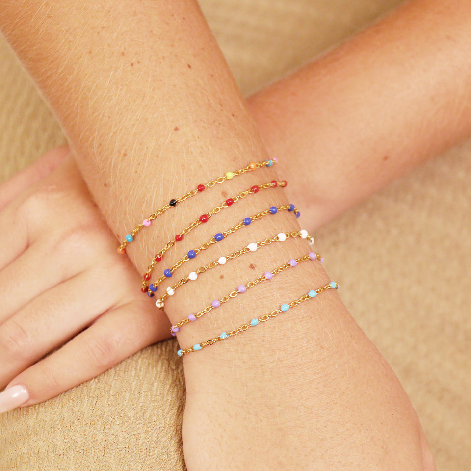 18k gold PVD colored enamel chain