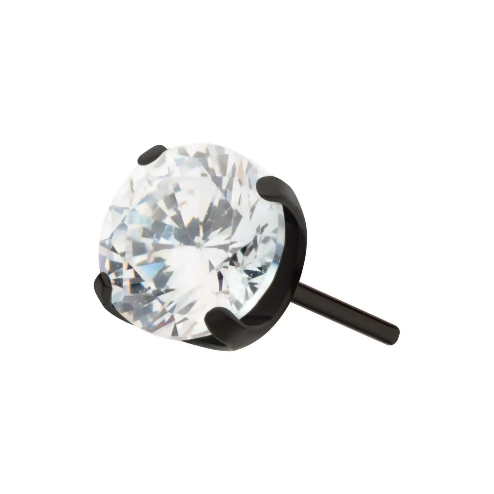 Titanium Black set CZ stud 2.5mm