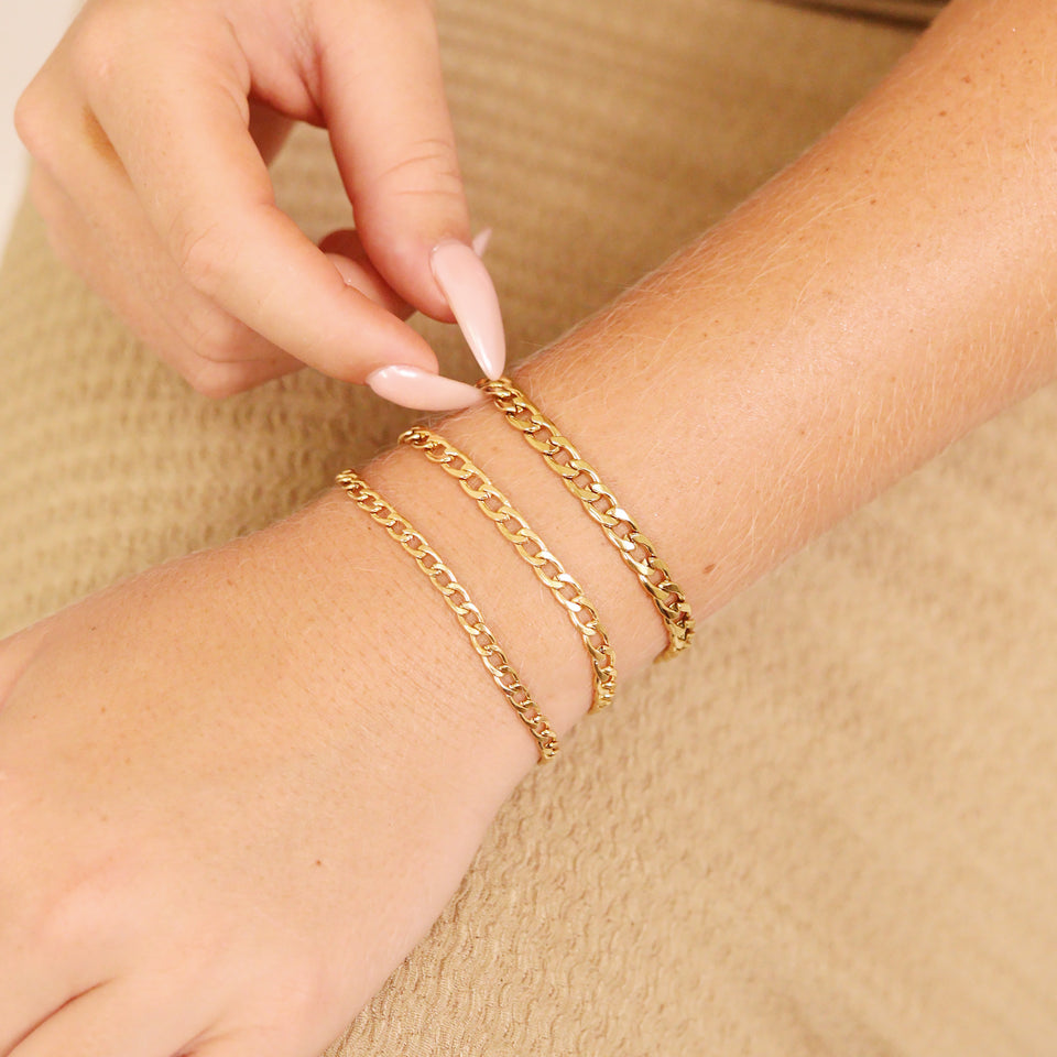 18k gold PVD Stainless Curb chain