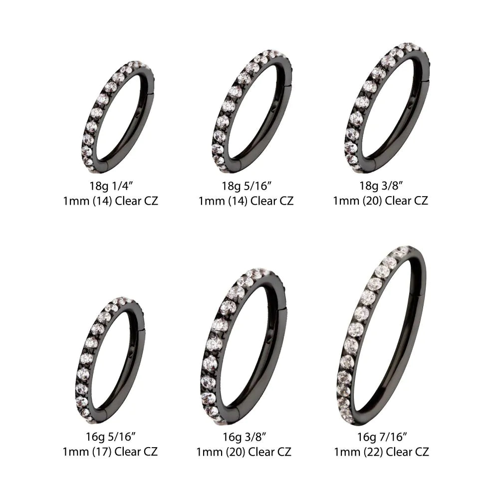 Black Endless CZ Hoop