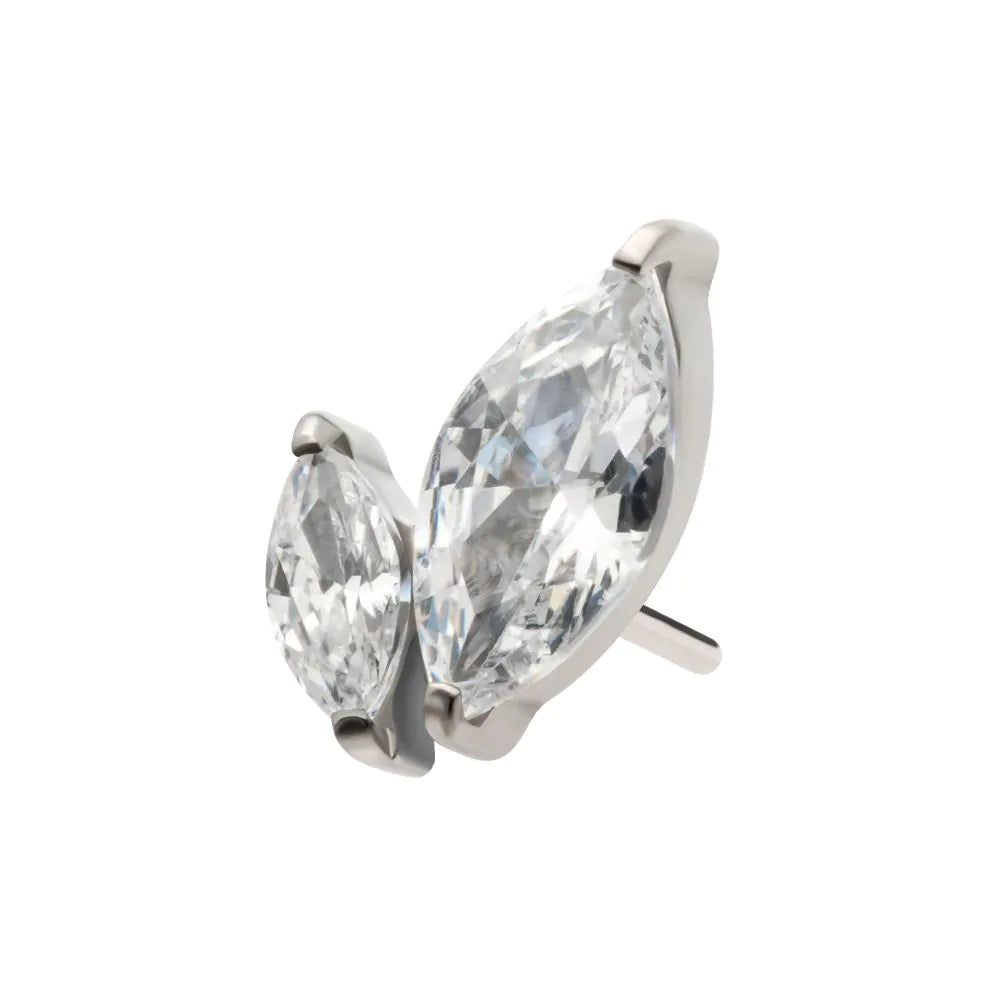 Double Marquise stud
