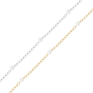 18k gold PVD Stainless Pearl chain