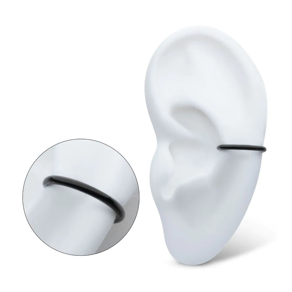 Black Titanium Endless Hoops