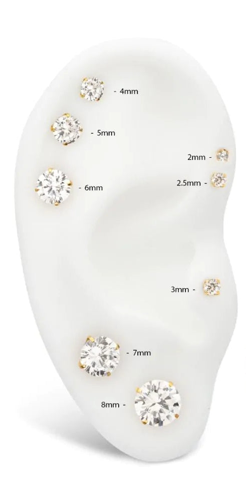 CZ Crystal stud 2.5mm
