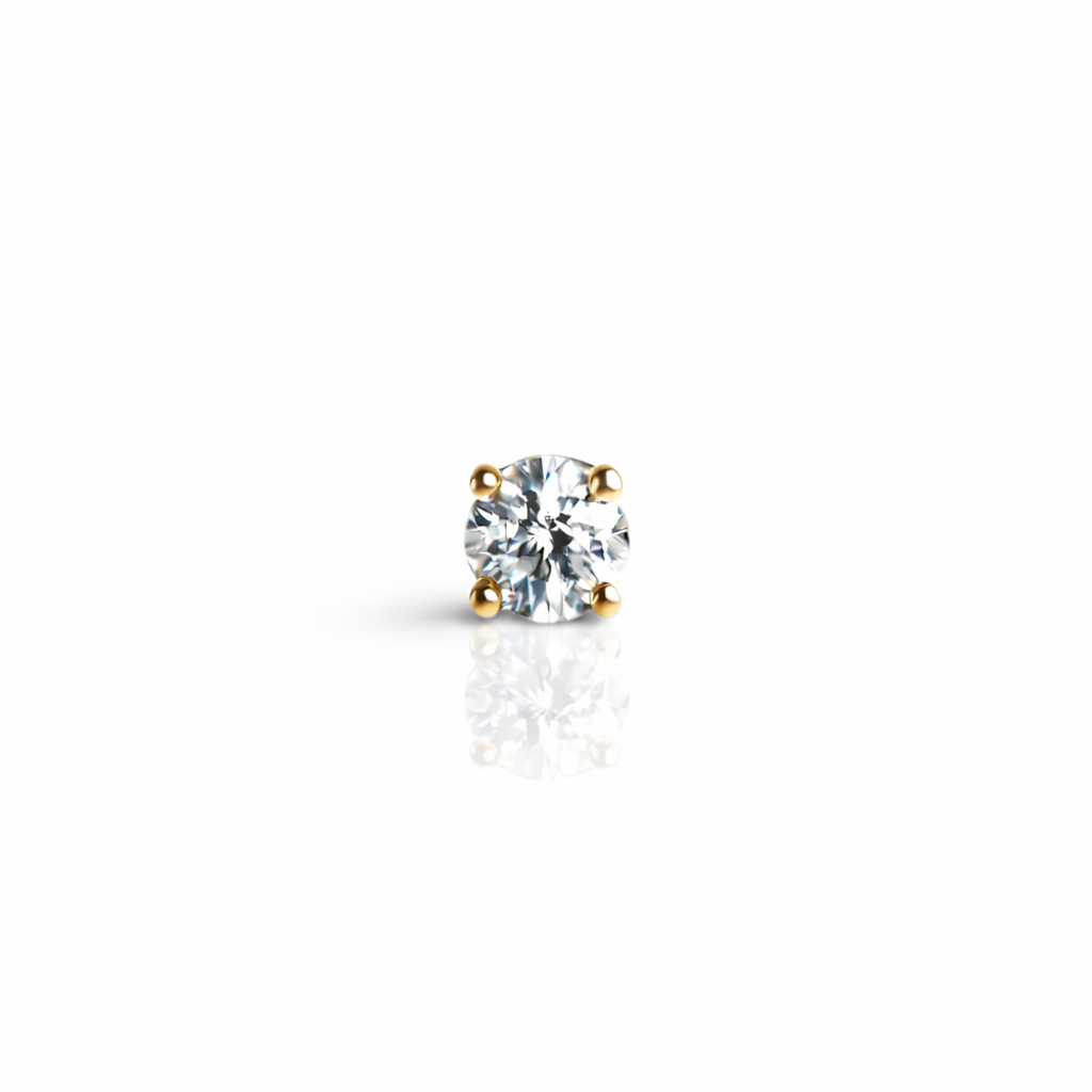 Low-profile 3mm round CZ stud