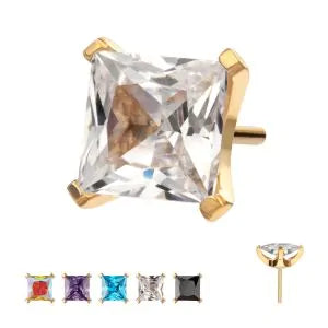 4mm Princess cut stud