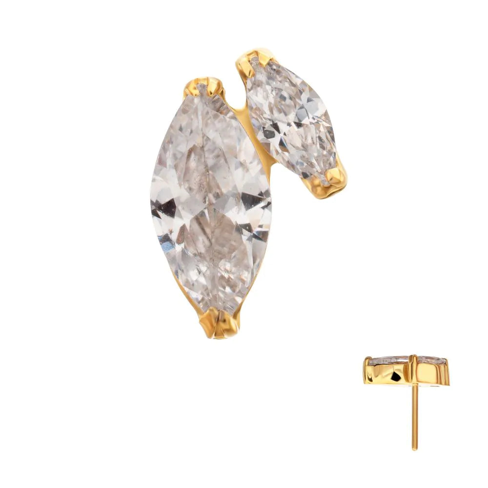 Double Marquise stud