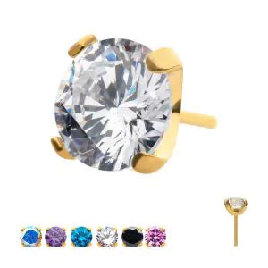 Low-profile 3mm round CZ stud