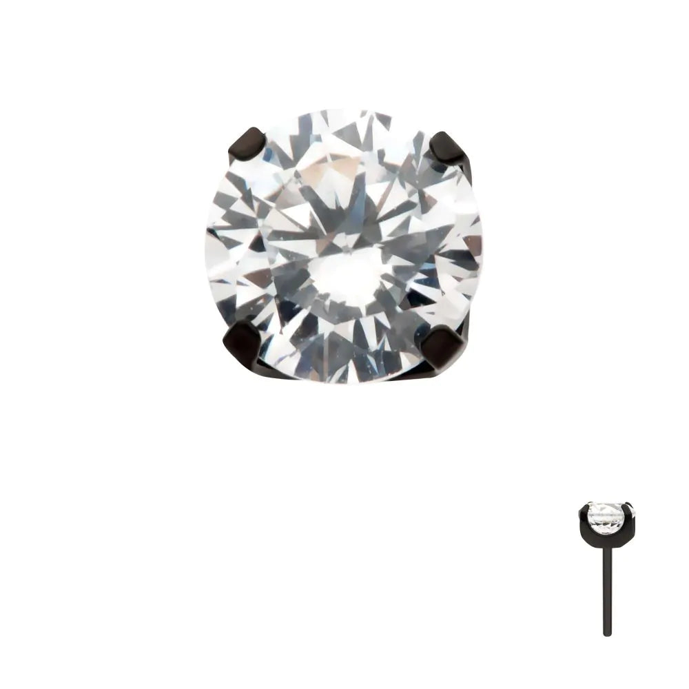 Titanium Black set CZ stud 2.5mm