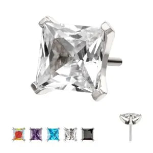 4mm Princess cut stud