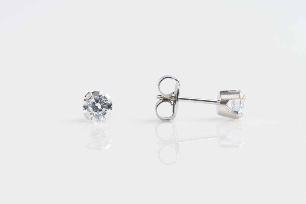 14k gold 5mm CZ stud earrings